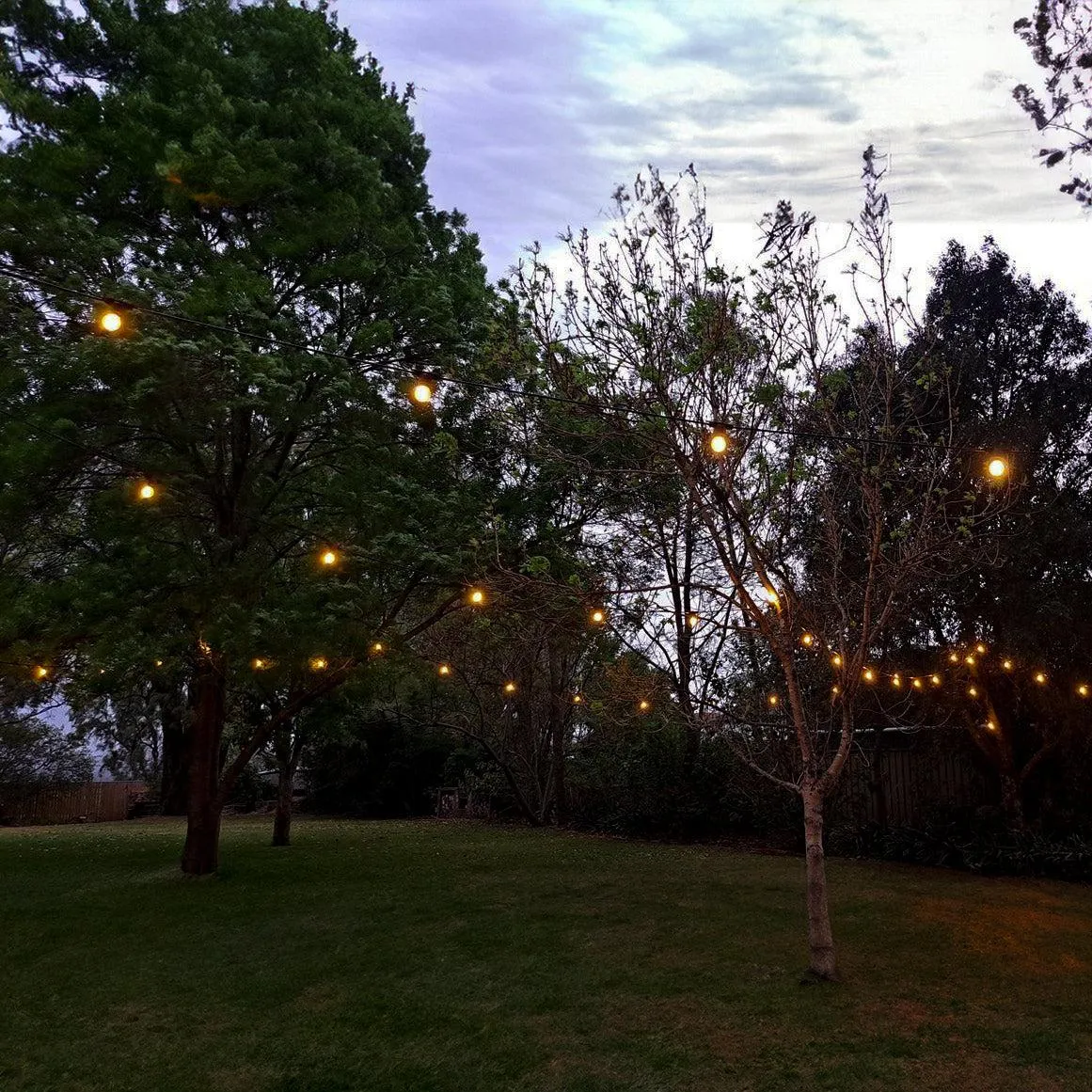 10 or 20m Festoon Lights Kit LED Option, Filament Bulbs included Outdoor DIY Plug and Play