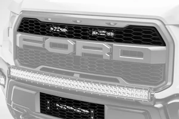 2017-2019 Ford F150 Raptor Upper Grille Mount Kit w/ (2) 6in LED Light Bars |ZROADZ