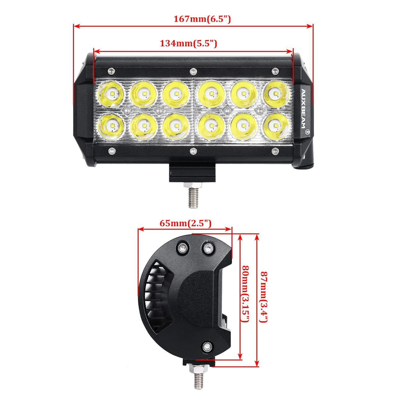 6.5 inch Classic-SM Series Dual Row LED Light Bar 6000K White Spot/Flood