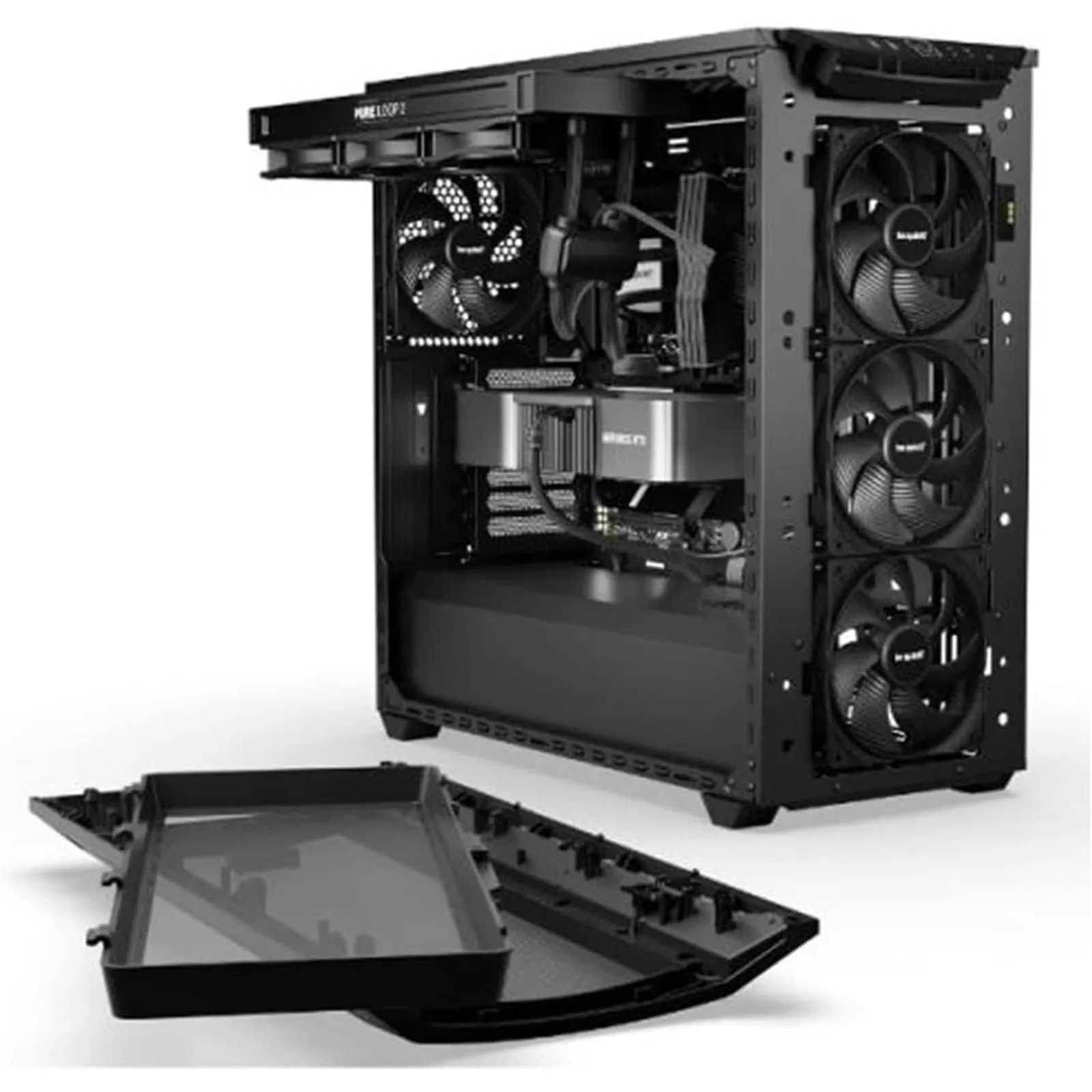 Be Quiet! Shadow Base 800 DX RGB Gaming Case w/ Glass Window, E-ATX, ARGB Front Strips & Controller, Mesh Airflow, Pure Wings 3 Fans, USB-C, Black