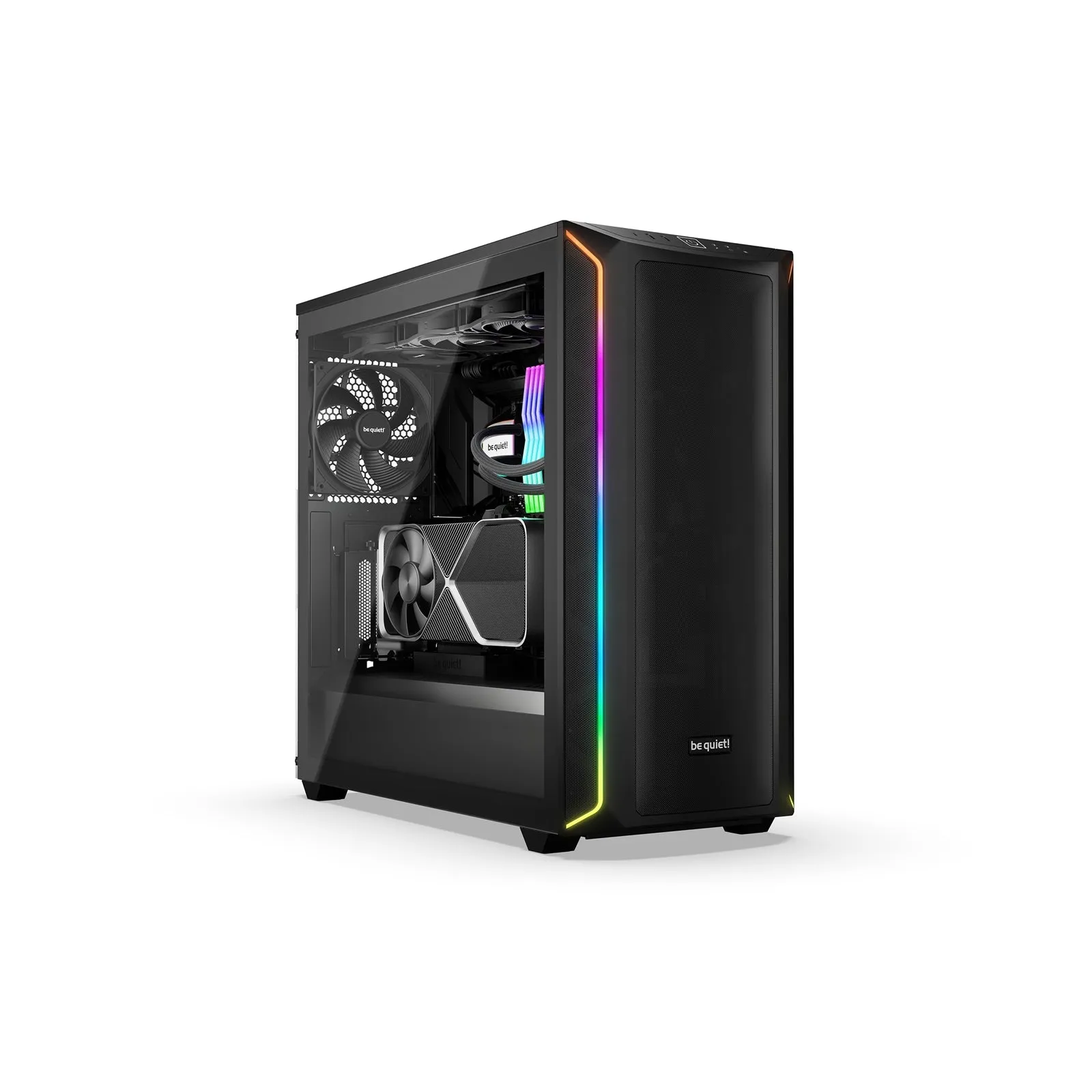 Be Quiet! Shadow Base 800 DX RGB Gaming Case w/ Glass Window, E-ATX, ARGB Front Strips & Controller, Mesh Airflow, Pure Wings 3 Fans, USB-C, Black