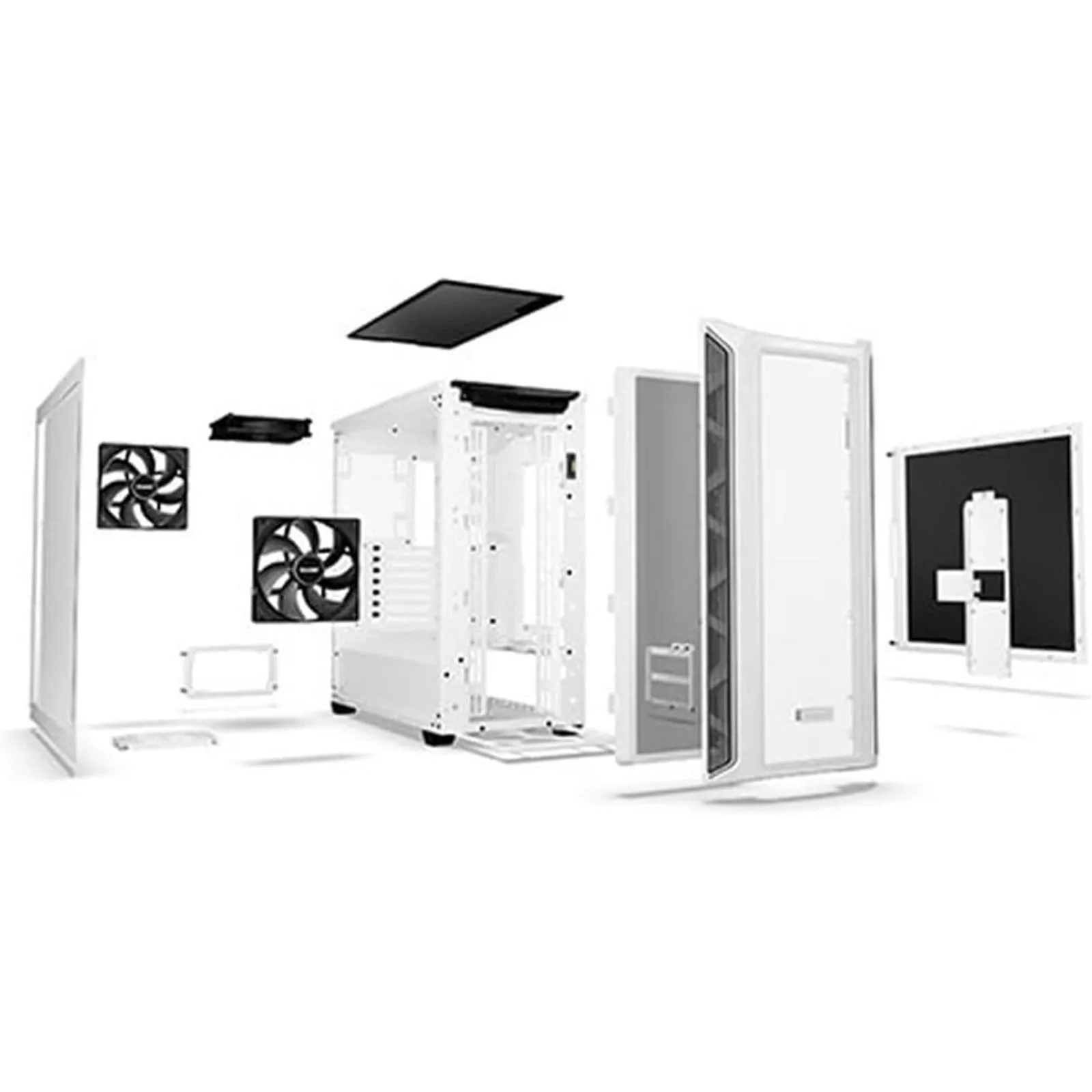 Be Quiet! Shadow Base 800 DX RGB Gaming Case w/ Glass Window, E-ATX, ARGB Strips, Mesh Airflow, Pure Wings 3 Fans, USB-C, White