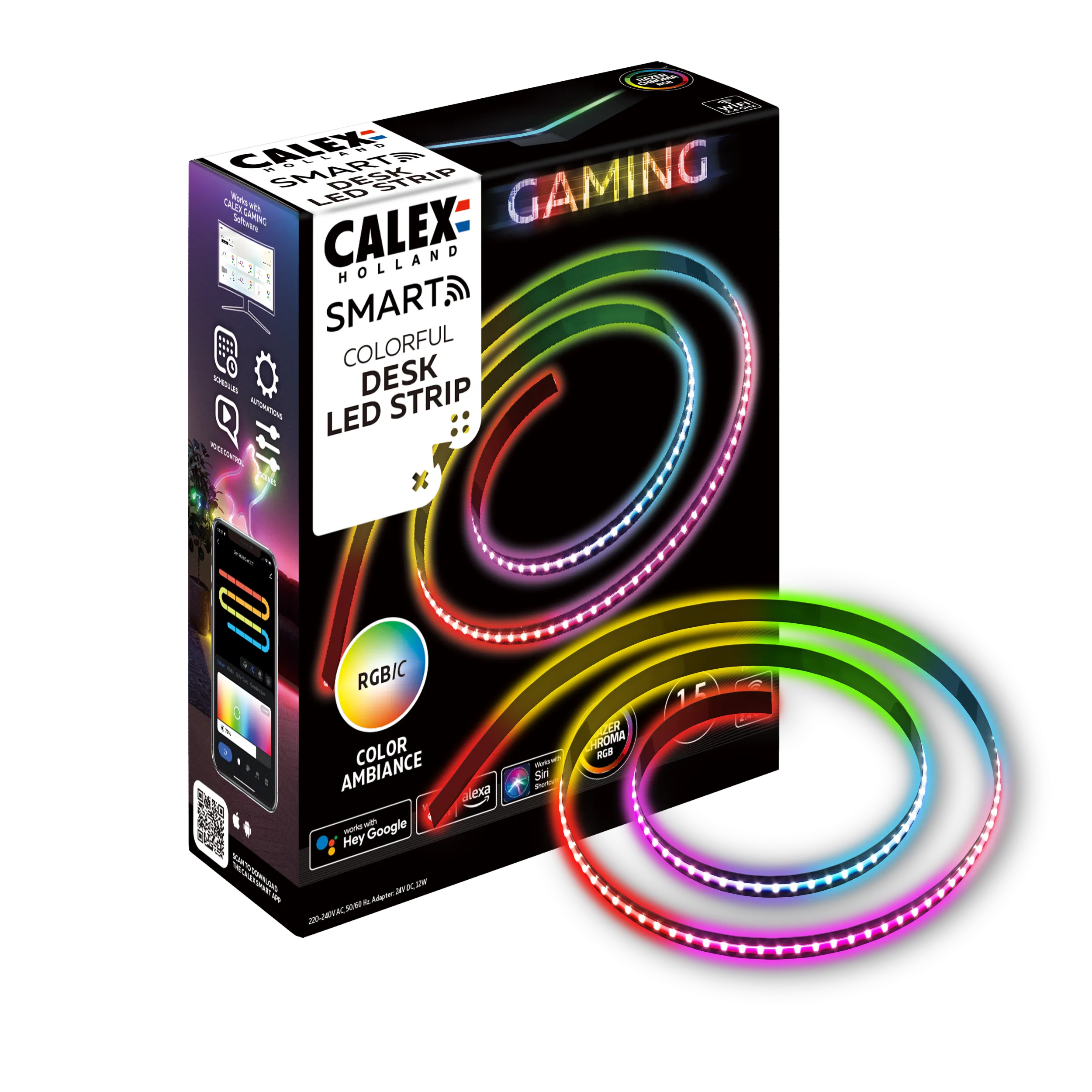 Calex Gaming LED Strip Light for Desk - Razer Chroma Compatible - 150cm