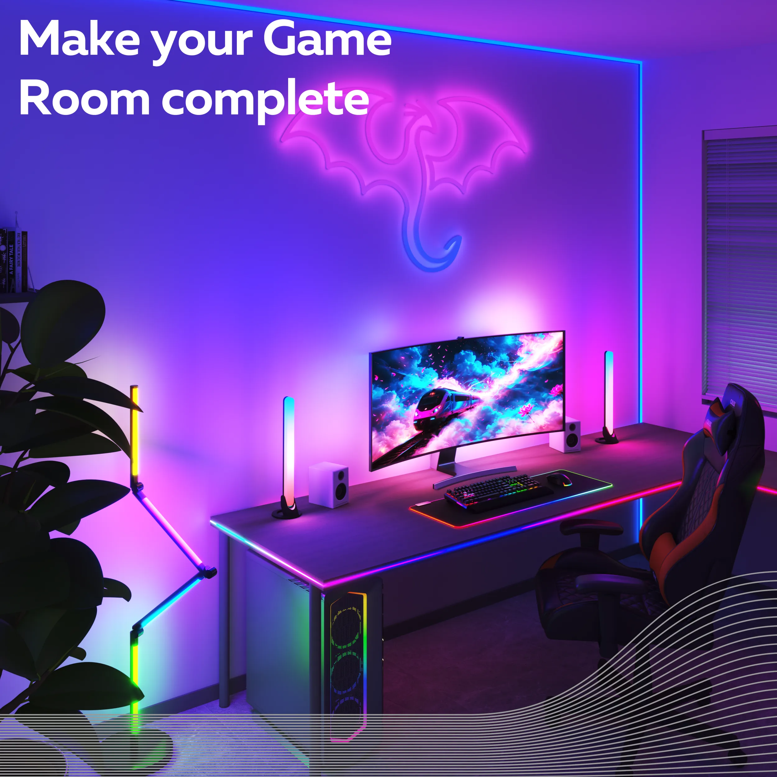 Calex Gaming LED Strip Light for Desk - Razer Chroma Compatible - 150cm