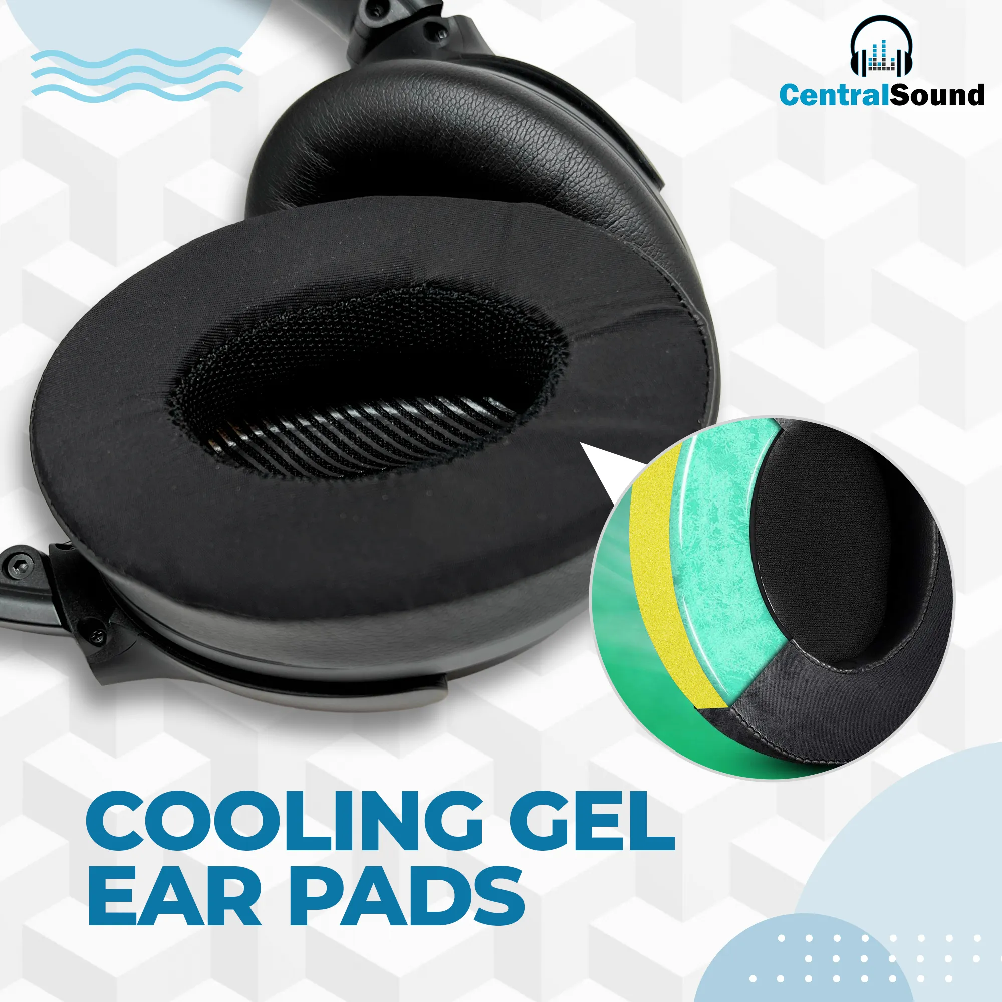 CentralSound Coolers Bose SoundTrue Around-Ear Wireless II AE1 AE2 AEII AEIIi AE2i Cooling Gel Ear Pad Replacement Cushions with Memory Foam