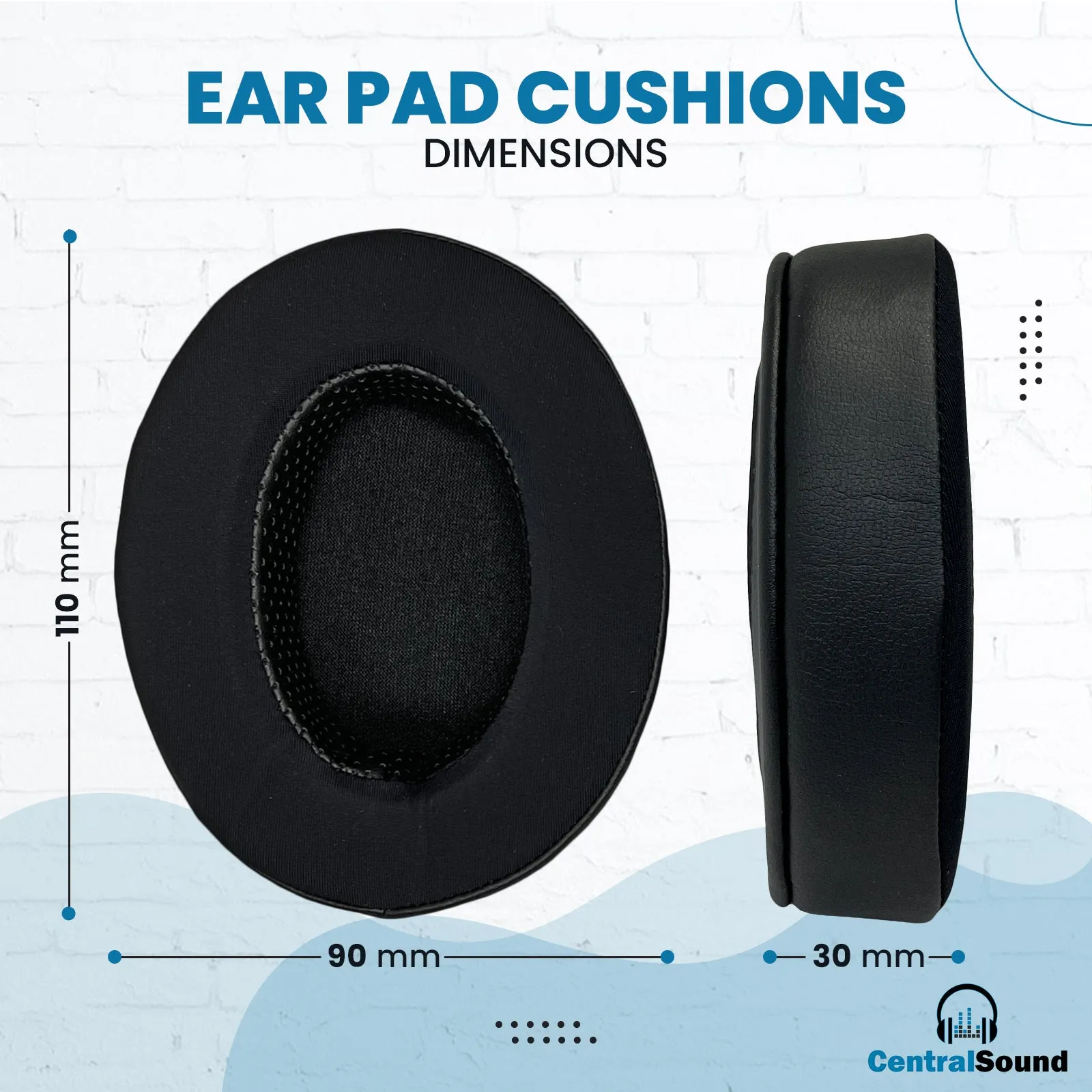 CentralSound Coolers XL Cooling Gel and Memory Foam Oval Ear Pad Cushions