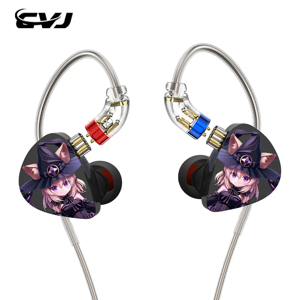 【CVJ Night Elf】 Dual-Channel Three-Unit in Ear Monitor Wired Earbuds with DLC Diamond Diaphragm IEM Earphones Gaming Earbuds for Musicians Singers Gamers