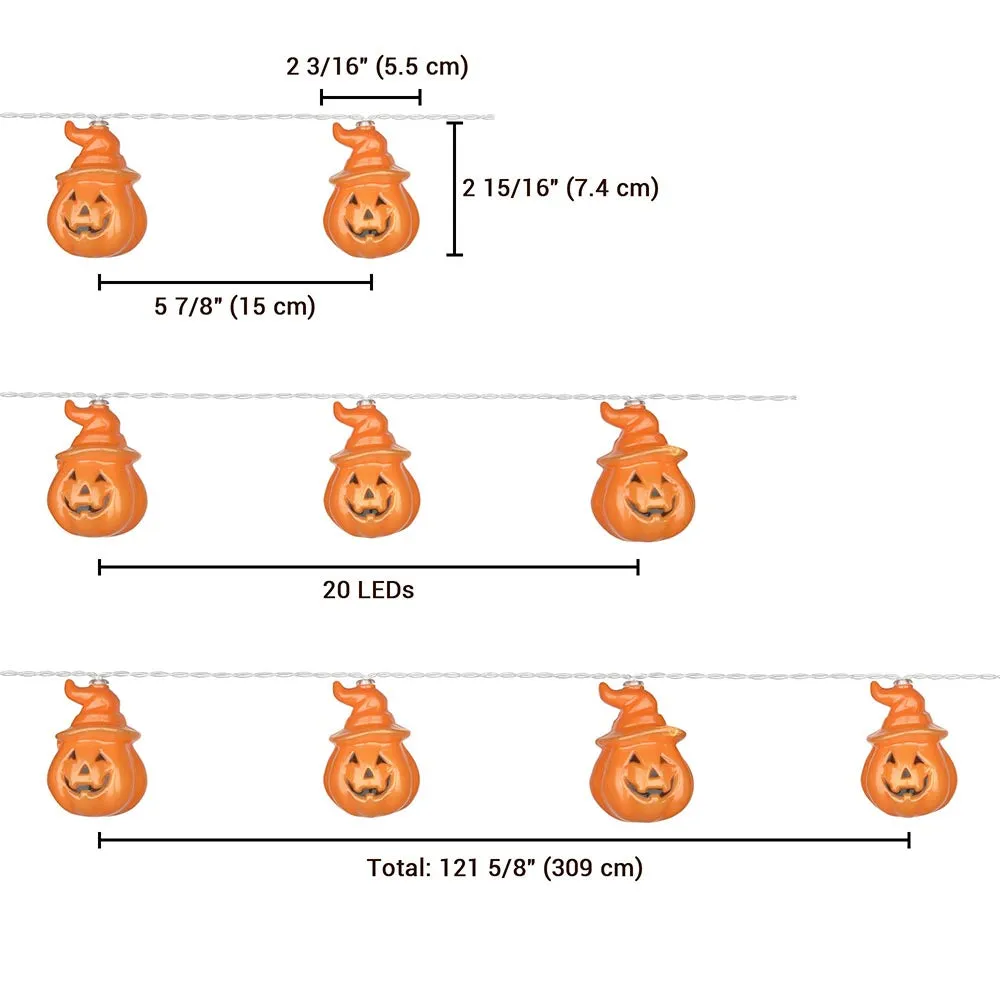 DIY Halloween Lights Pumpkin String Light 10FT Battery Operated Orange