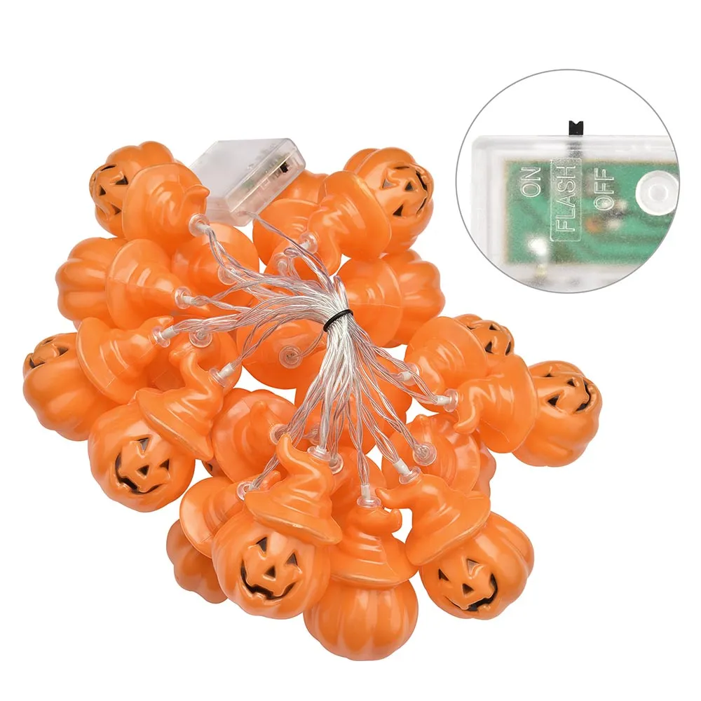 DIY Halloween Lights Pumpkin String Light 10FT Battery Operated Orange