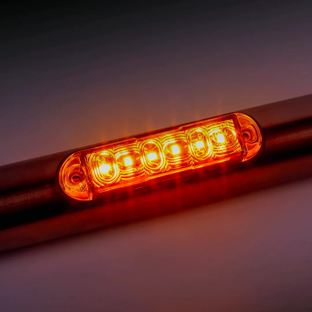 Fristom Amber LED Strobe Light for Mounting on Round Bars / One Flash Pattern