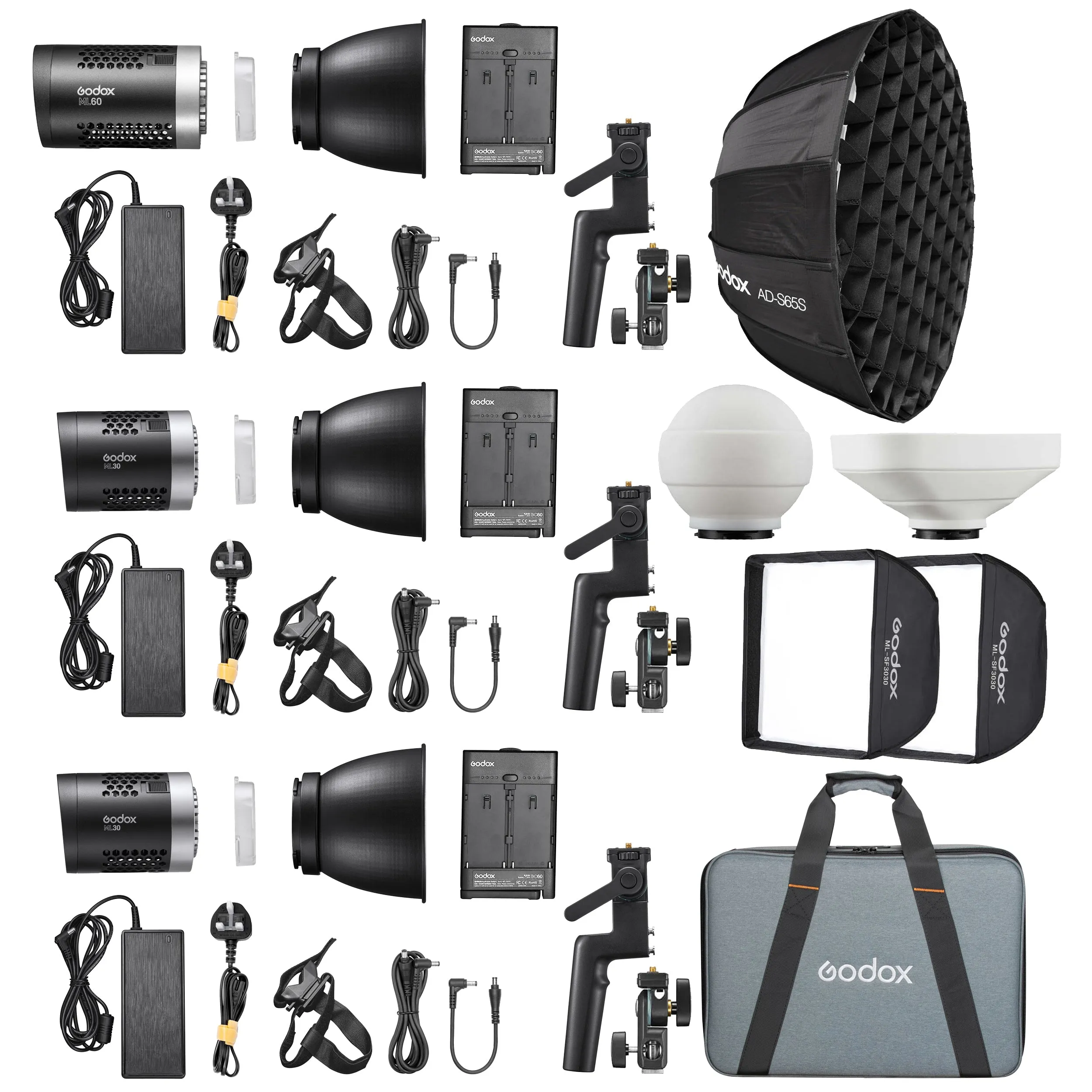 Godox ML Series Daylight Balanced Three Head Kit (ML-Kit1)