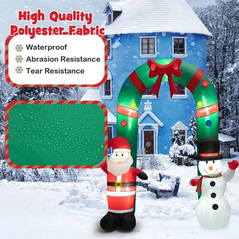 Happy Christmas Holiday Yard Decorations Inflatable W/ LED Lights