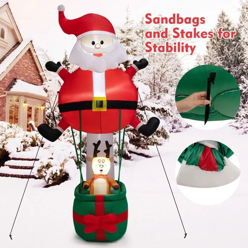 Happy Christmas Holiday Yard Decorations Inflatable W/ LED Lights