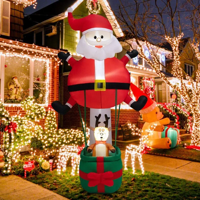 Happy Christmas Holiday Yard Decorations Inflatable W/ LED Lights