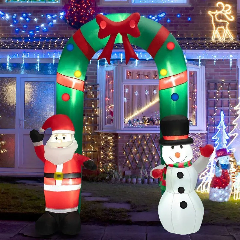 Happy Christmas Holiday Yard Decorations Inflatable W/ LED Lights