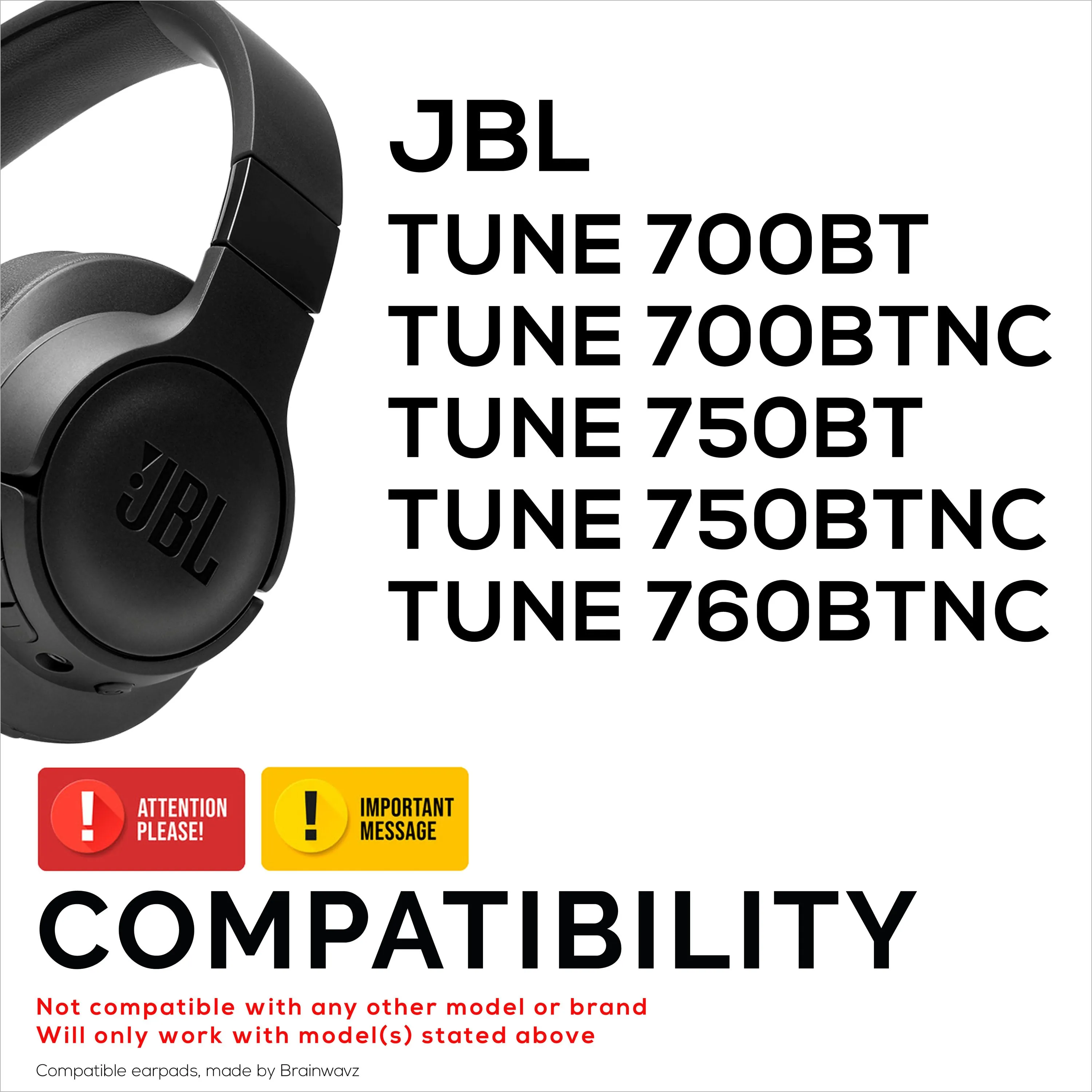 Hybrid Earpads for JBL TUNE 750BT, TUNE 760BTNC, TUNE 700BTNC, TUNE 700BT & TUNE 750BTNC Headphones, Soft Cool Gel, Super Soft Fabric, PU Leather & Memory Foam