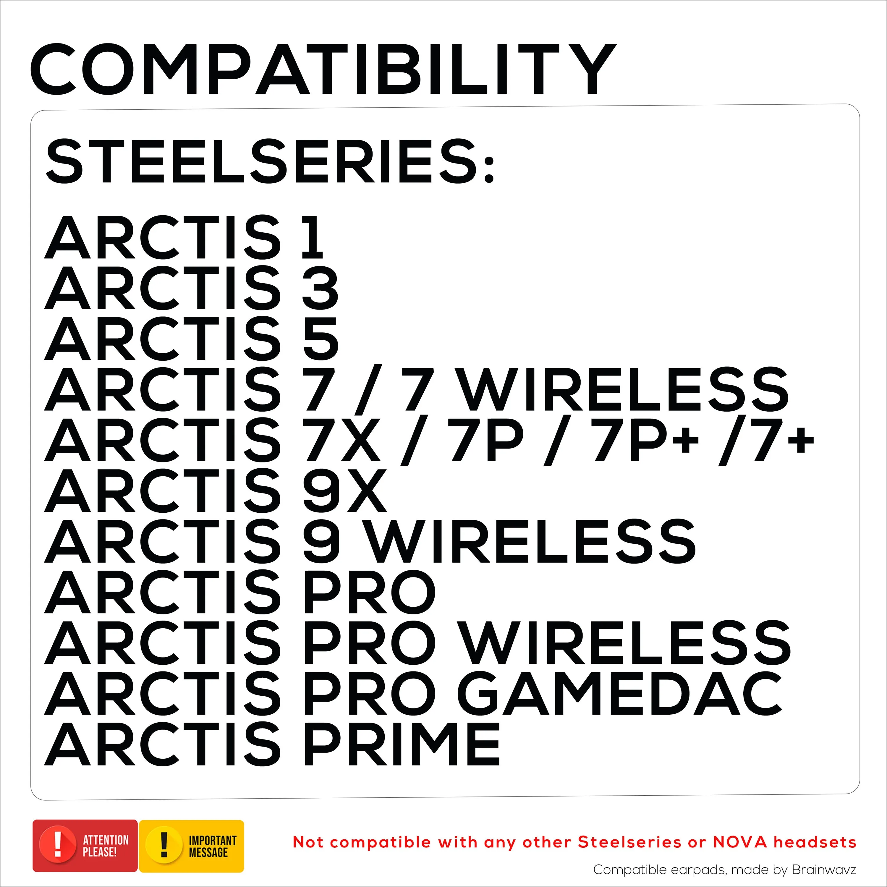 Hybrid Earpads for Steelseries Arctis 1, 3, 5, 7, 9, PRO & PRIME Headsets - Thicker Memory Foam, Comfier & Long Lasting