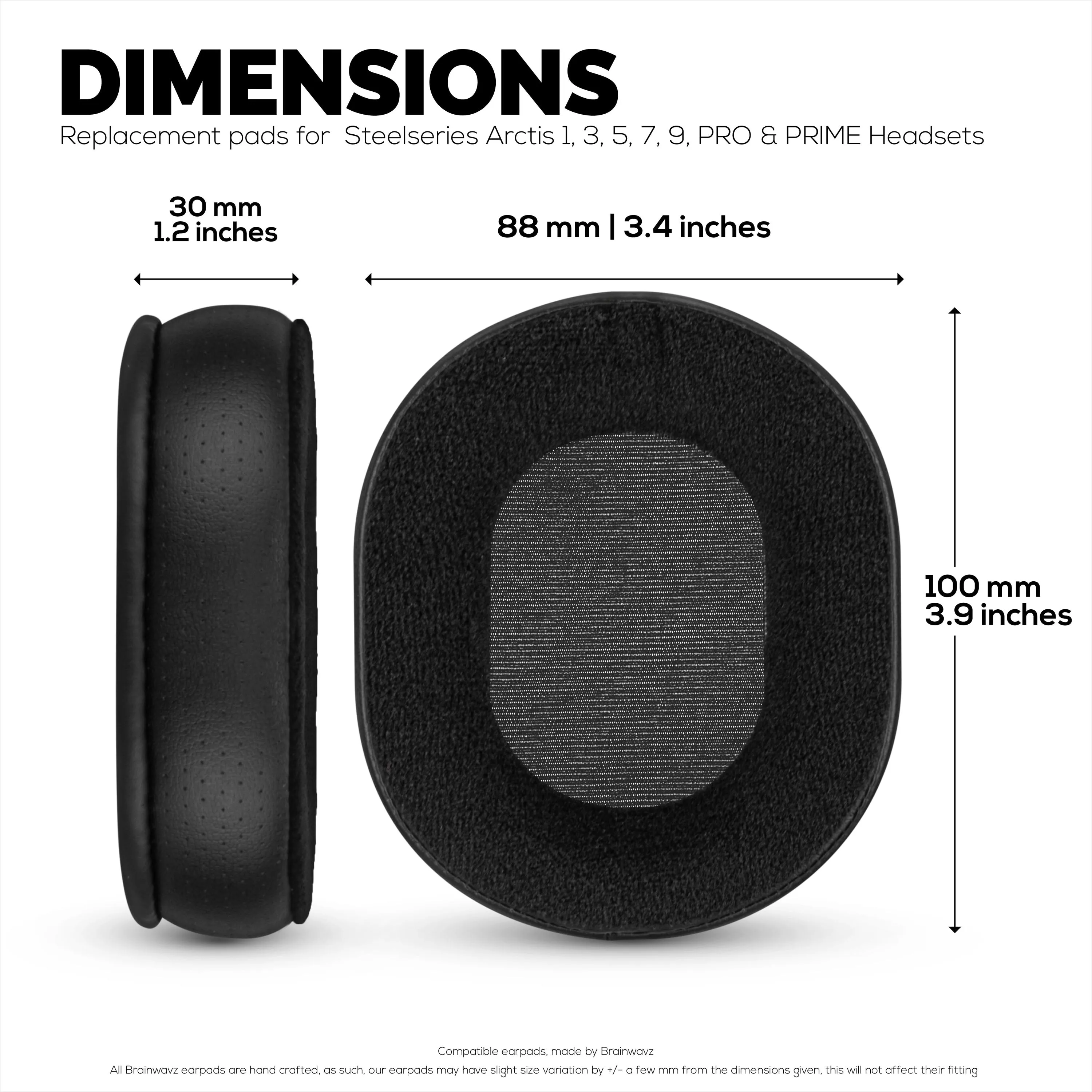 Hybrid Earpads for Steelseries Arctis 1, 3, 5, 7, 9, PRO & PRIME Headsets - Thicker Memory Foam, Comfier & Long Lasting