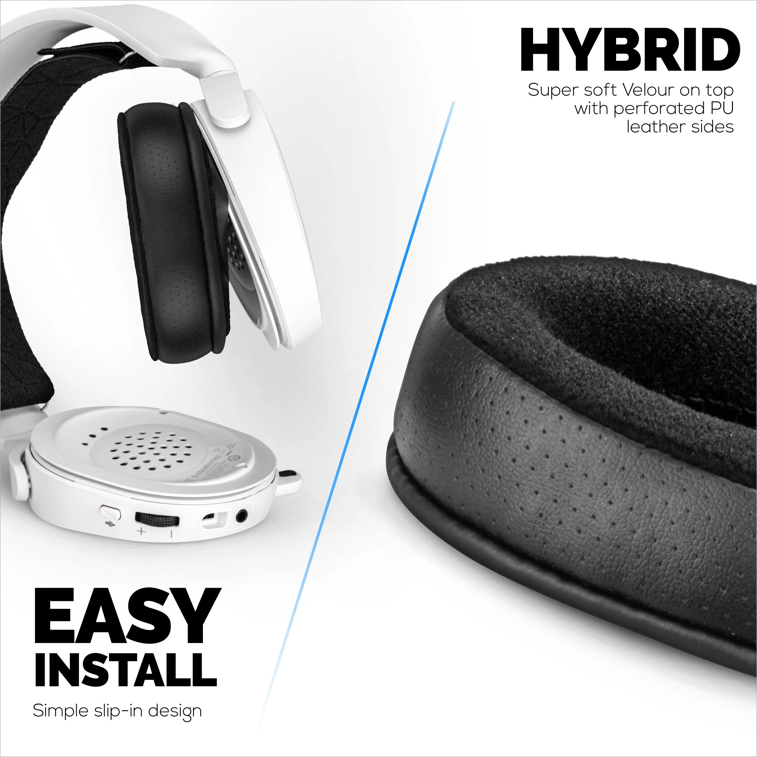 Hybrid Earpads for Steelseries Arctis 1, 3, 5, 7, 9, PRO & PRIME Headsets - Thicker Memory Foam, Comfier & Long Lasting