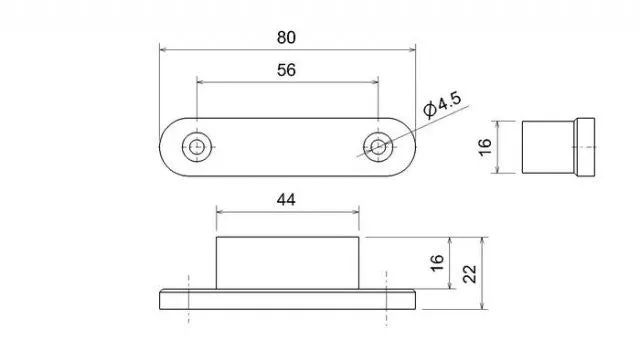 LED Flush Fit Marker Light with Long Cable 2.5m