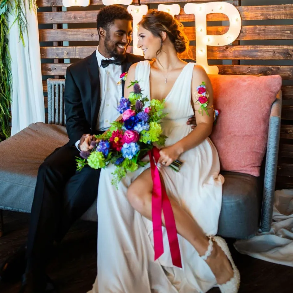 Modern Colorful Spring Wedding Bouquet