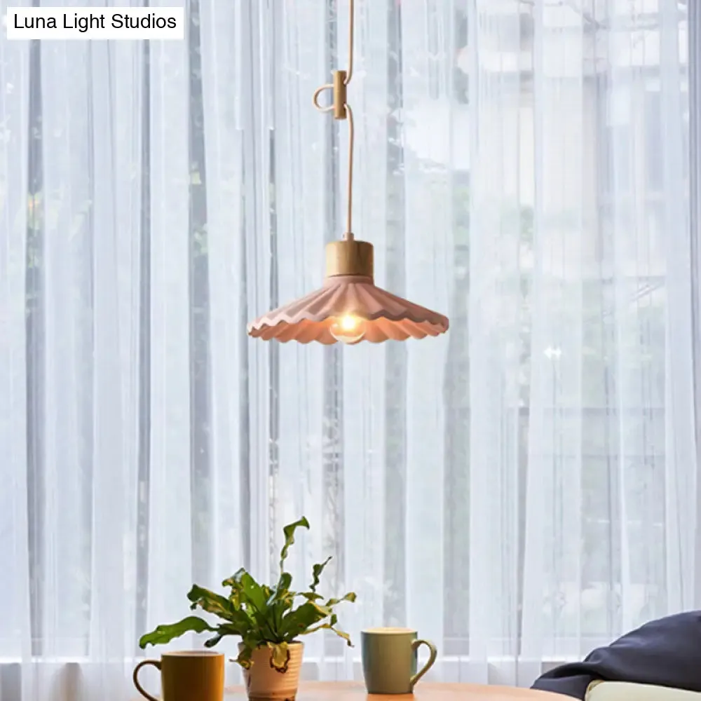 Modern Mini Colorful Pendant Light with Lovely Cement Saucer Shade for Bedroom