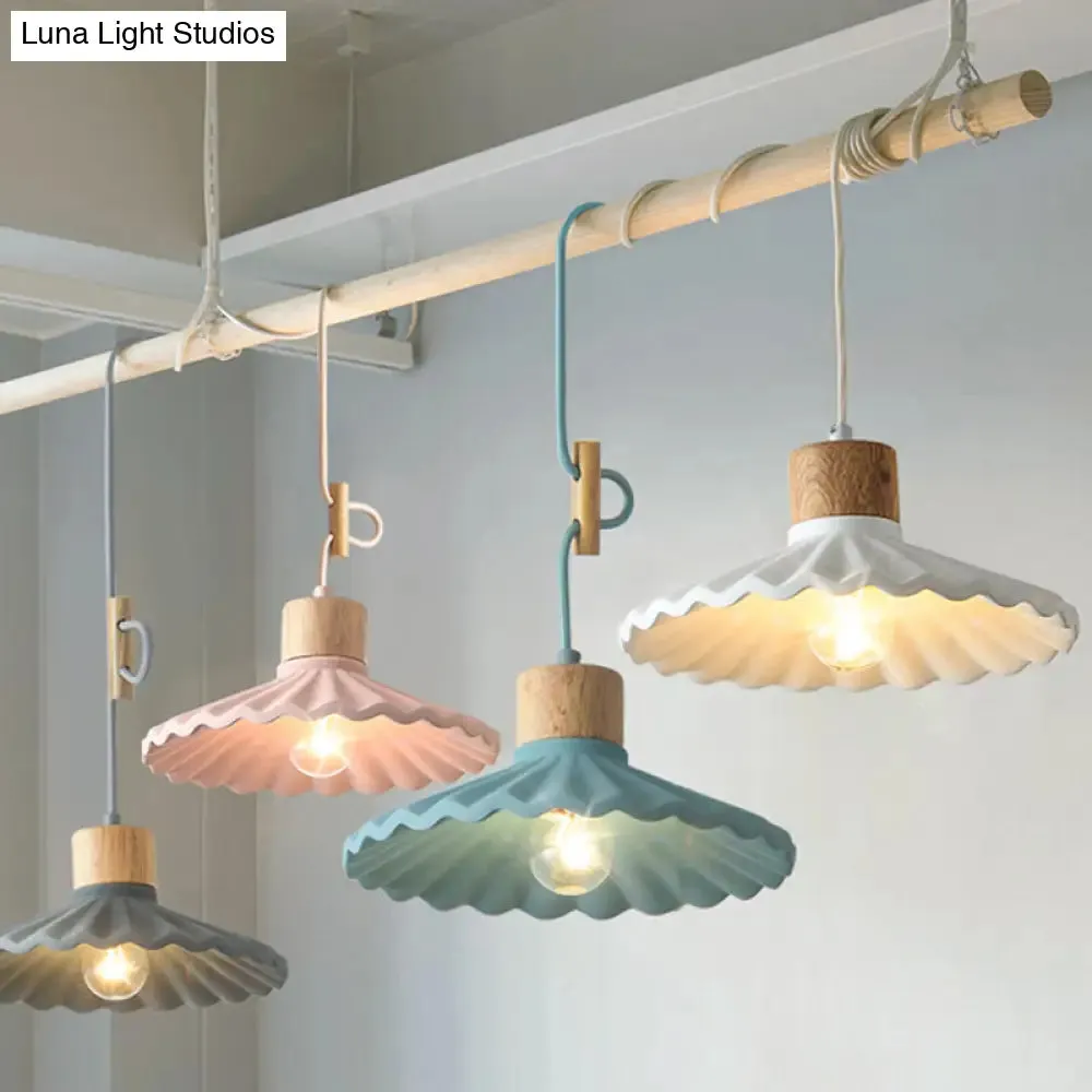 Modern Mini Colorful Pendant Light with Lovely Cement Saucer Shade for Bedroom