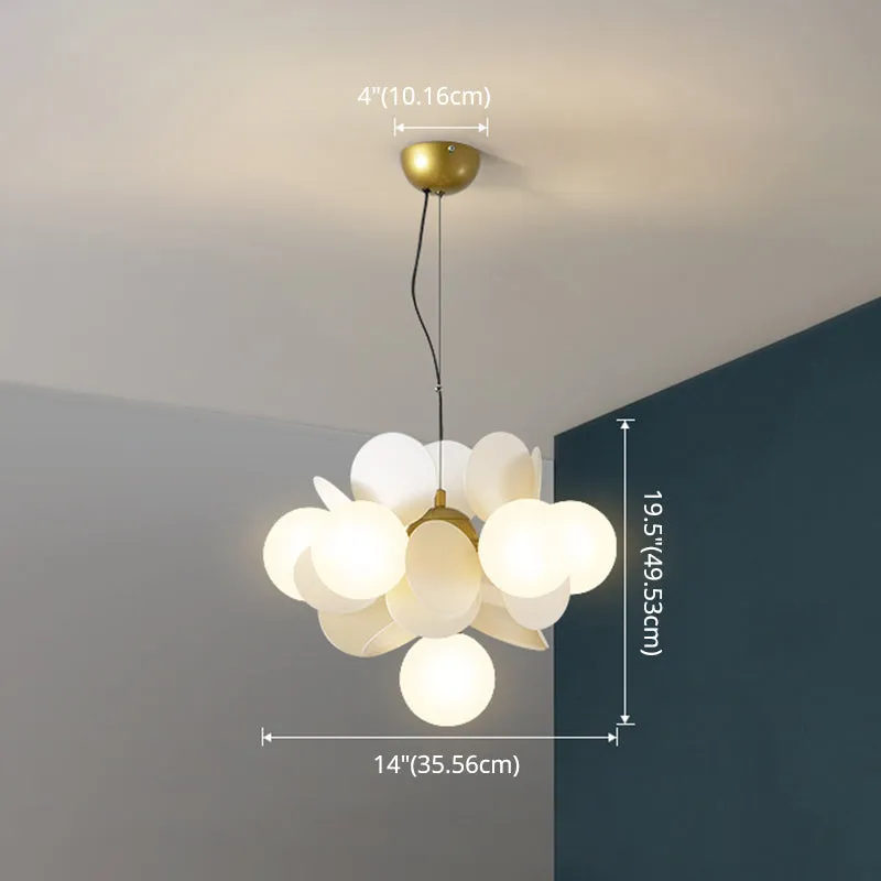 Odile - Cartoon Balloon Hanging Light Fixtures Cartoon Metallic Drop Pendant with Glass Shade for Bedroom