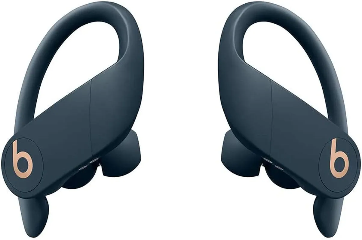 Professional Title: "Power Pro Wireless Earbuds with Apple H1 Headphone Chip, Class 1 Bluetooth, 9 Hours Listening Time, Sweat Resistant, Built-In Microphone - Navy"