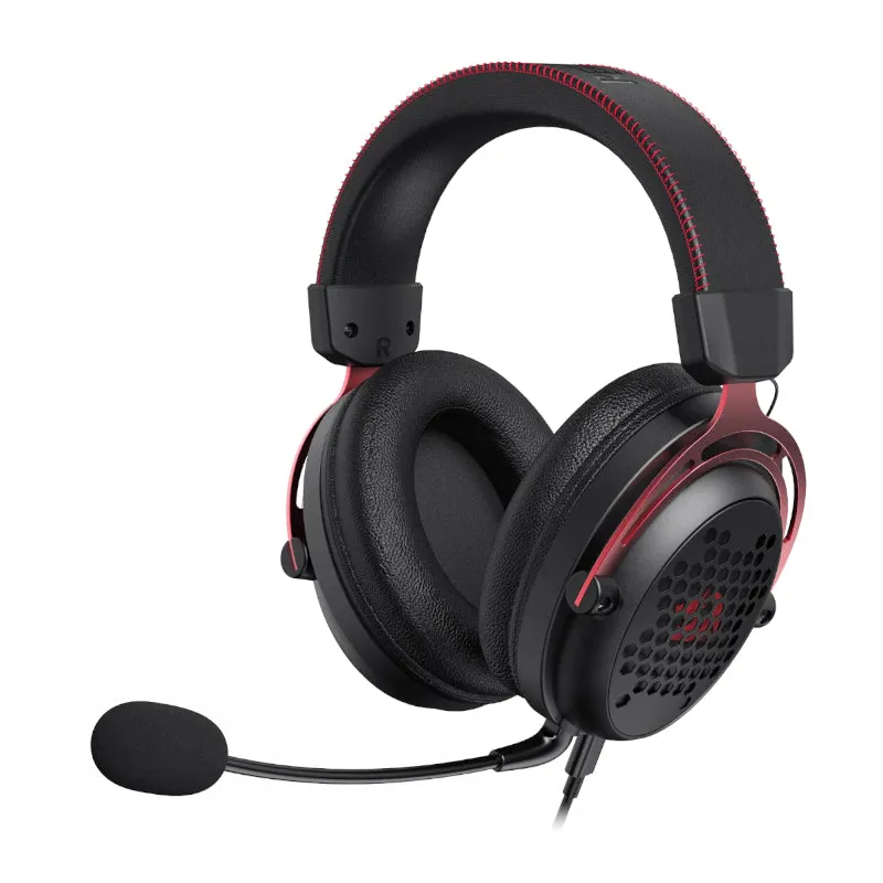 Redragon Over-Ear Diomedes Honeycomb 3.5Mm Aux Gaming Headset - Black