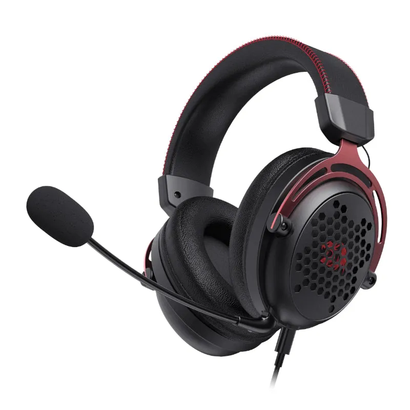 Redragon Over-Ear Diomedes Honeycomb 3.5Mm Aux Gaming Headset - Black