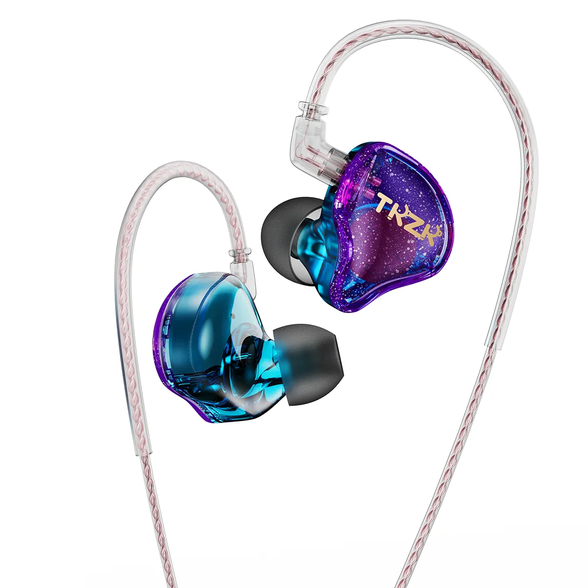 【TKZK TK01】 In Ear Monitor Headphones 10mm Tesla Driver Unit Wired Earbuds Colorful HiFi Gaming Earbuds