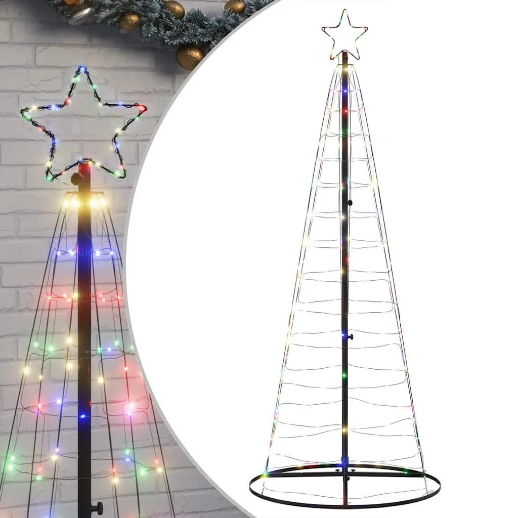 vidaXL Christmas Tree Light Cone 200 LEDs Colorful 182 cm